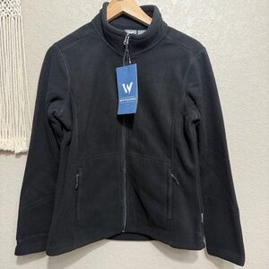 NWT white sierra women sz S black full zip fleece
